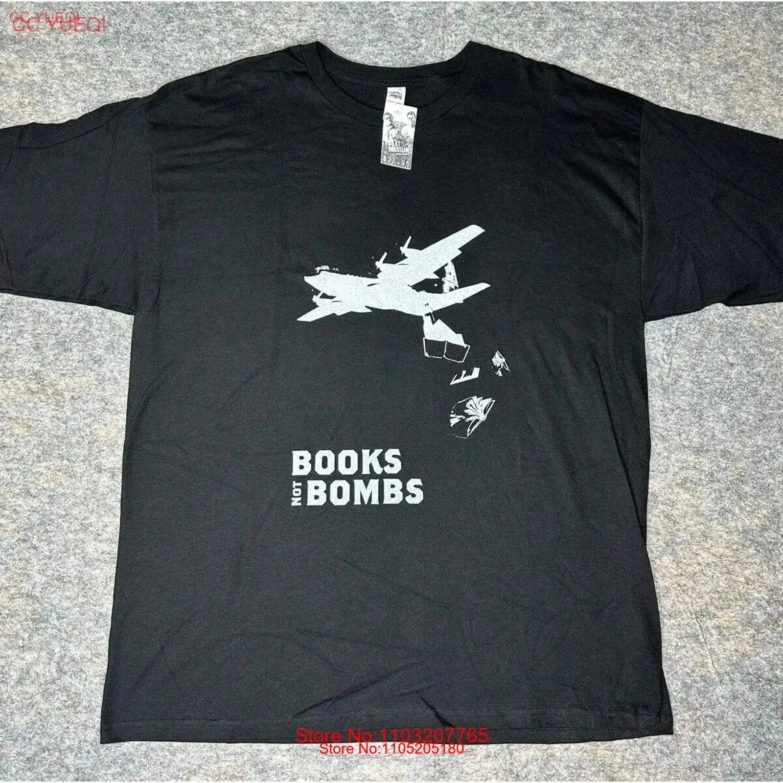 Drop Books Not Bombs The Beat Museum Bomber T Shirt Size XL New w tags vintage Washed Soft Comfortable streetwear Slightly