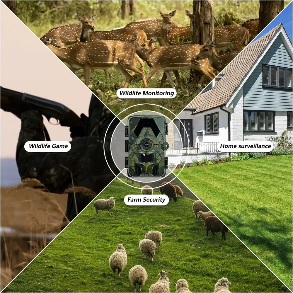 IP66 Waterproof Outdoor Infrared Trail Camera 0.2s Trigger Speed 120° Wide-Angle 5K HD Motion Activated Camera with Straps - Image 2