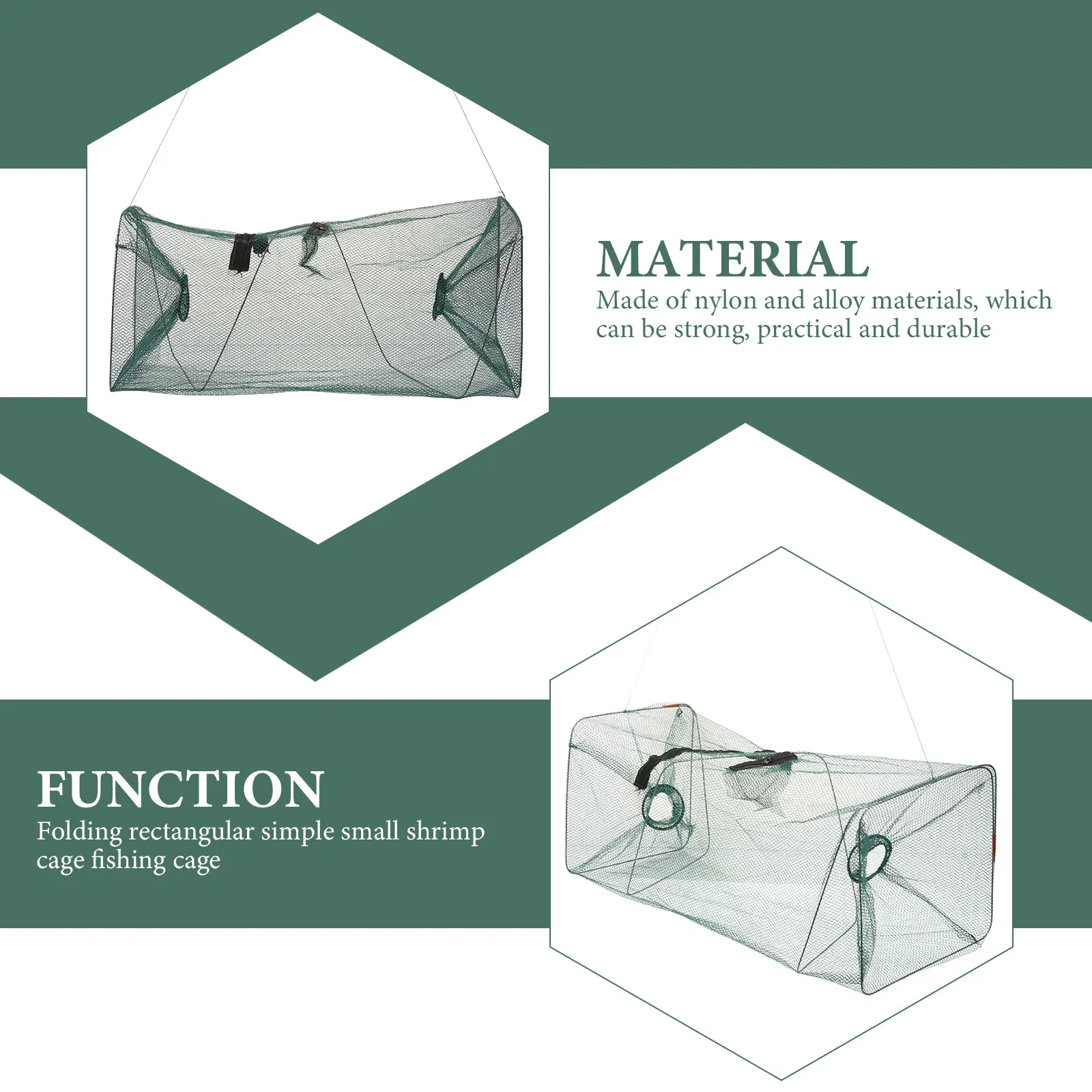 

Foldable Shrimp Cage High Grade Material Fishing Net Bag Practical Lightweight Easy to Carry Fish Catching Supplies