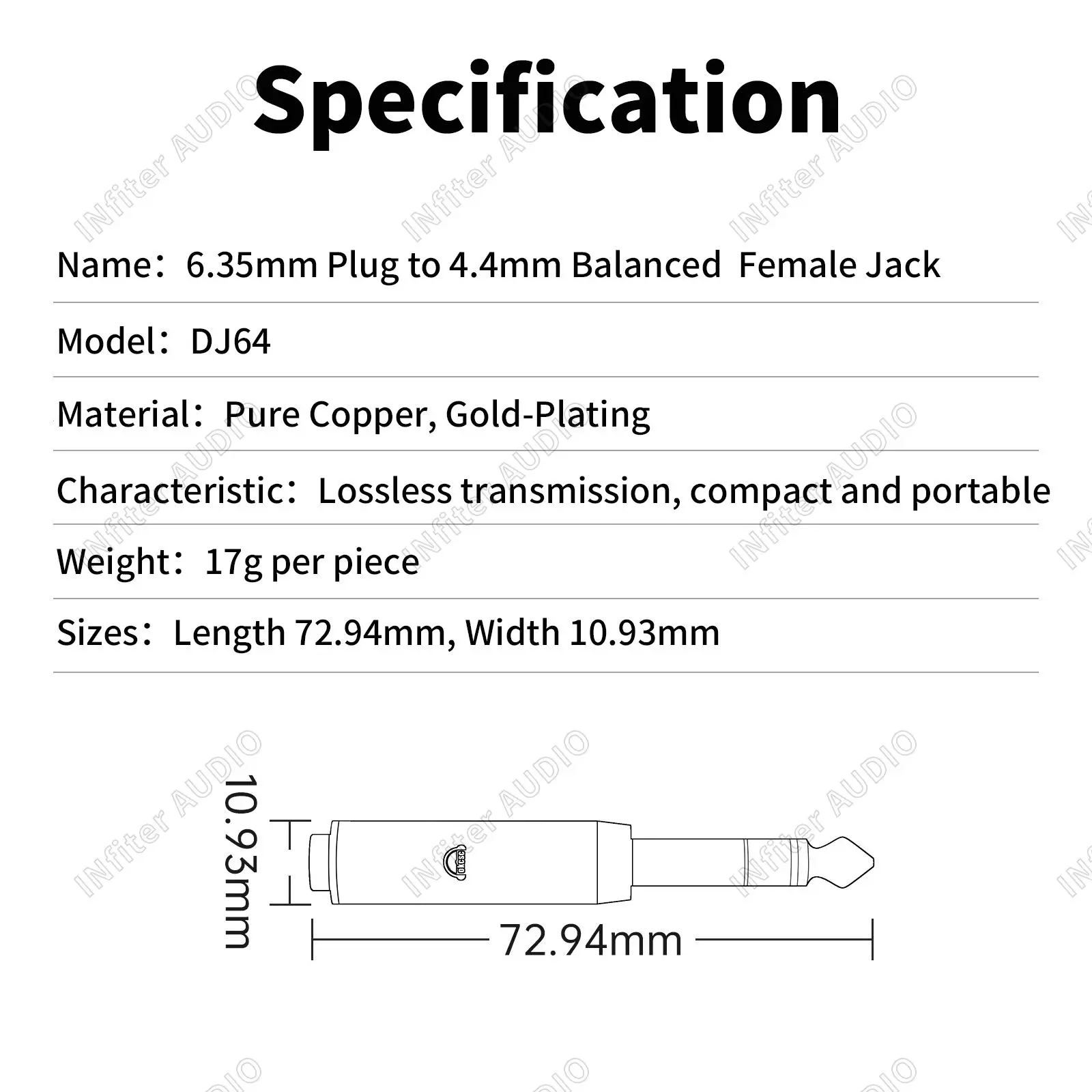 6.35mm to 4.4mm female 6.35mm to 4mm adapter 6.35mm to 4.4mm adapter balanced 4.4mm to 6.35mm adapter ddhifi 6.35mm connector