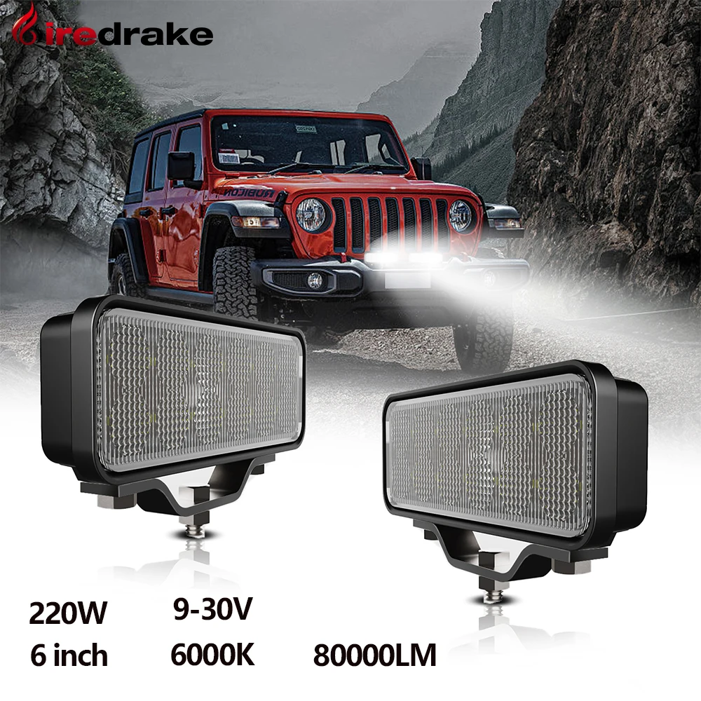 

Firedrake X1 6inch Long Strip Working light Off-road Vehicle Working Light 220W Wide Pressure 9-30V 80000LM 6000K