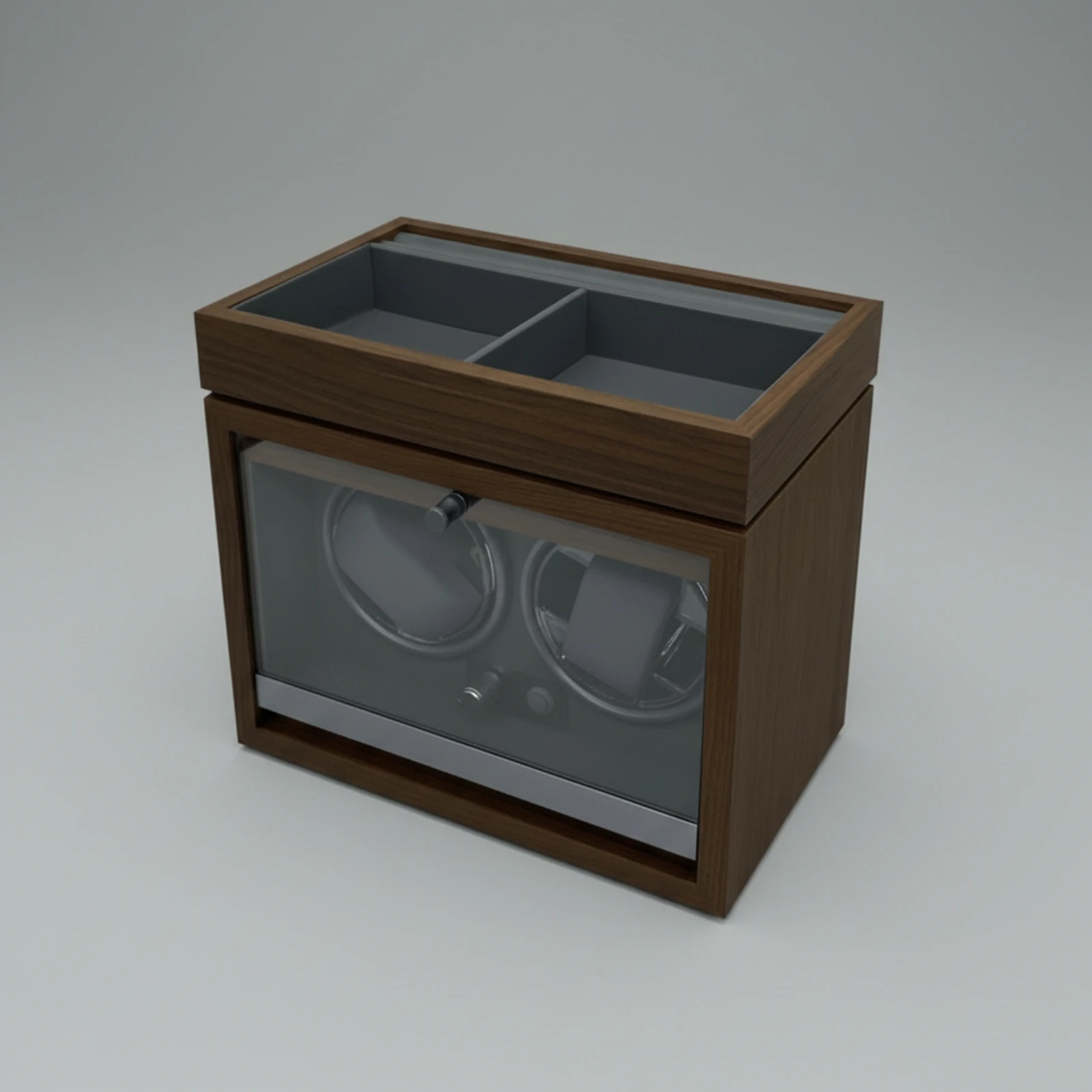 Watch Winder with Storage Tray Compact Automatic Watch Winder Box Quiet Carbon Fiber for Men, Dresser, Nightstand