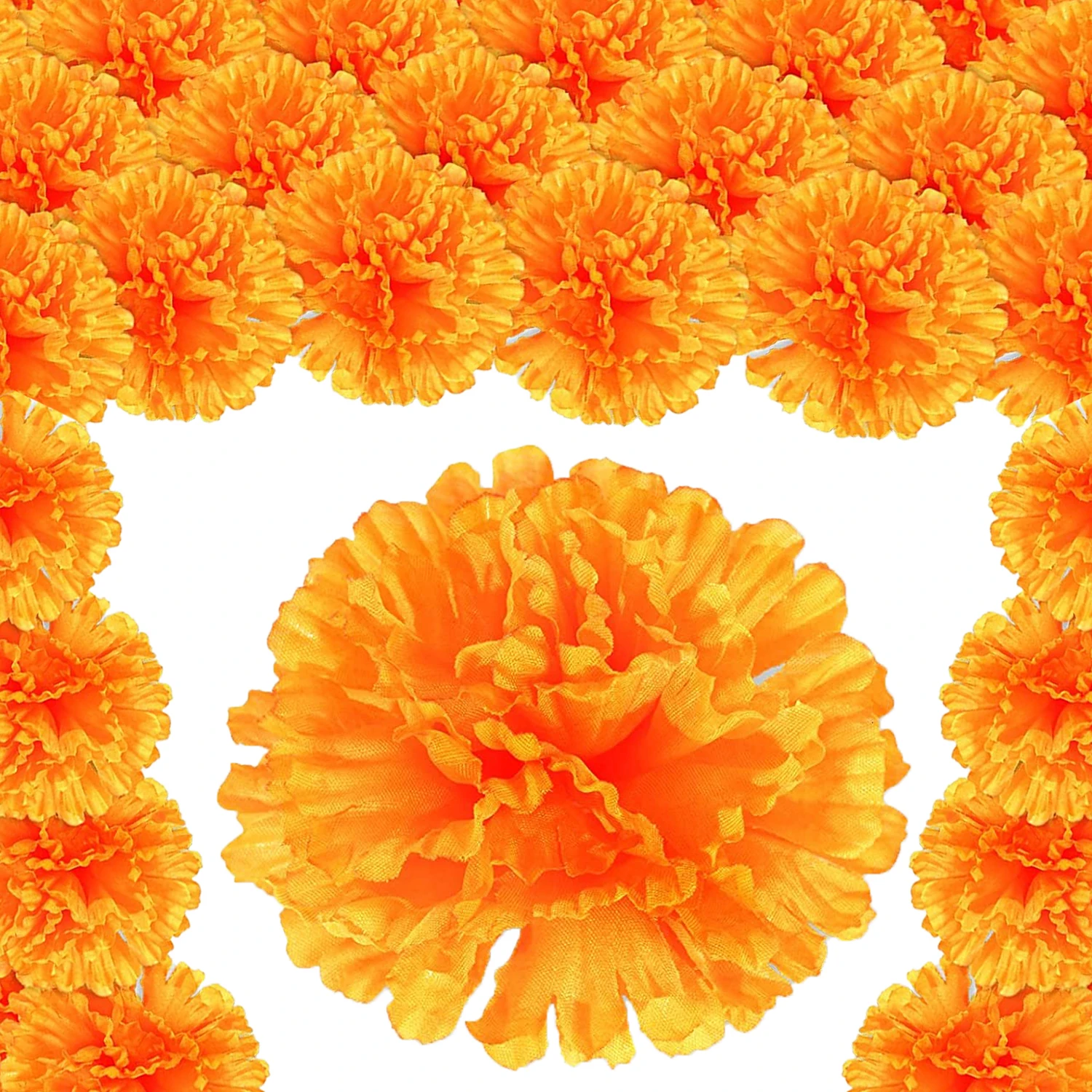 Big Artificial Marigold Flower Fake Marigold for Dia De Los Muertos Decor DIY Marigold Garland Day of The Dead Decorations