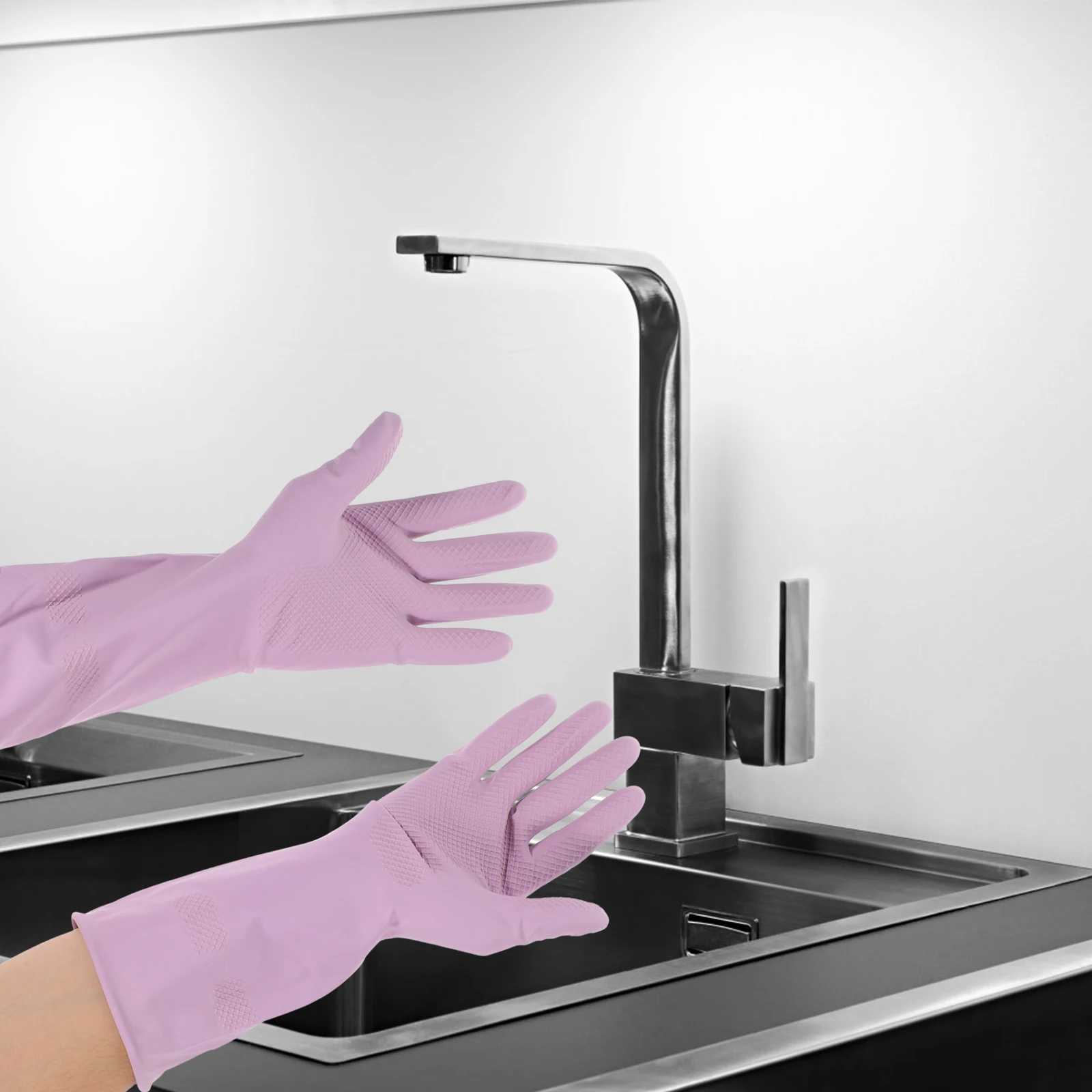 

3pcs 3 Pairs Dishwashing Gloves Violet Small S Size Kitchen Cleaning Reusable Household Gloves For Dishes Food Gardening