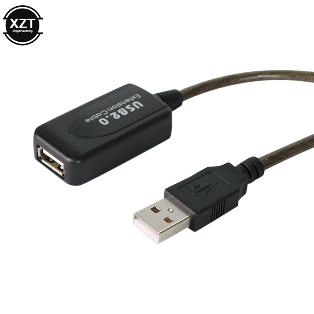 High Speed Active USB 2.0 Active Repeater, cabo de extensão macho para fêmea, cabo, adaptador de dados, 5m