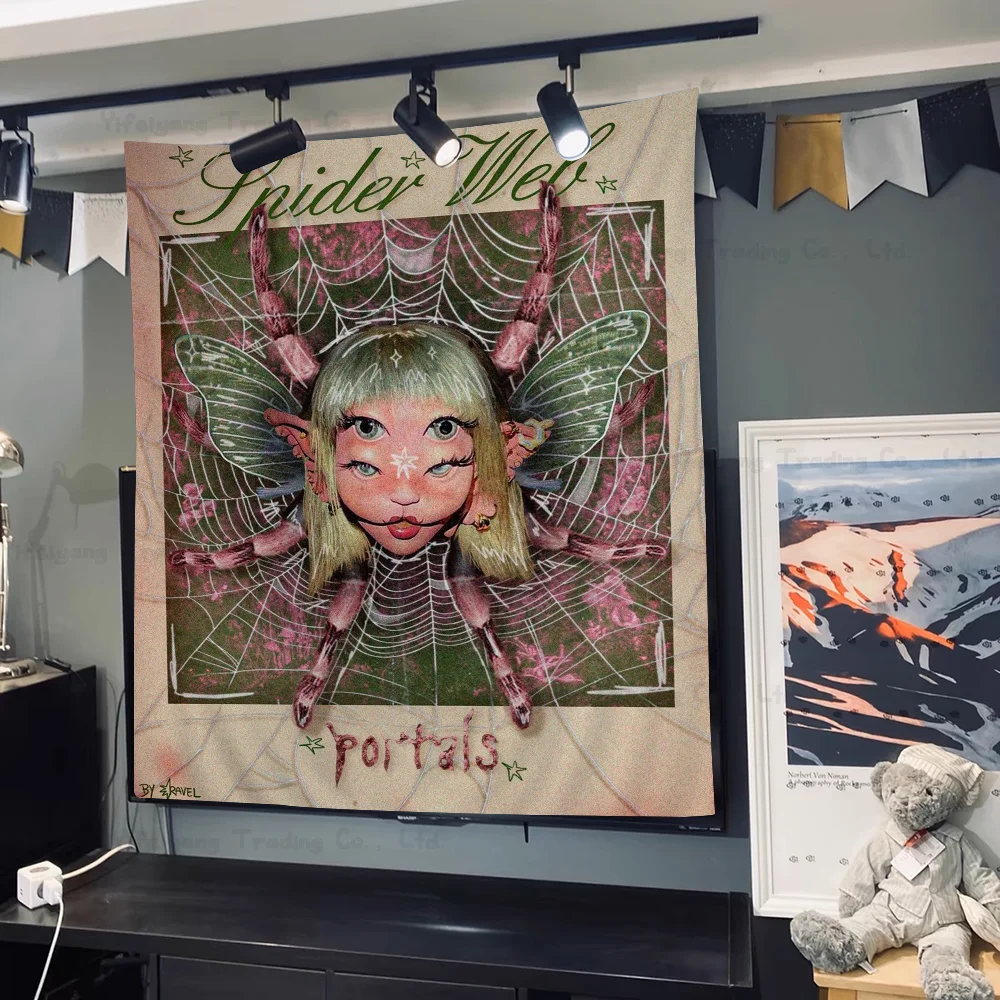 Melanie Martinez 2023 New Music Self-adhesive DIY Wall Tapestry Hanging Tarot Hippie Wall Rugs Dorm INS Home Decor