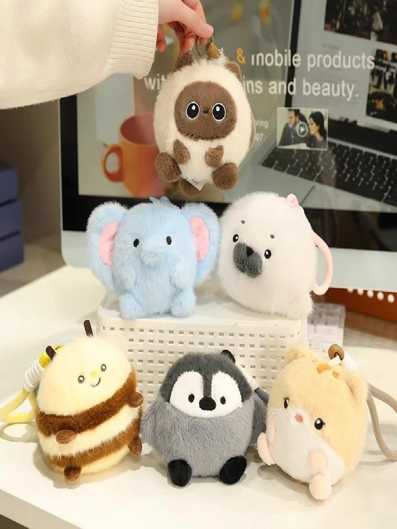 

Cute Bee Animal Plu Toy Bag Pendant Str Relief Creative Birthday Gift for Women Youth Suitable Soft Material
