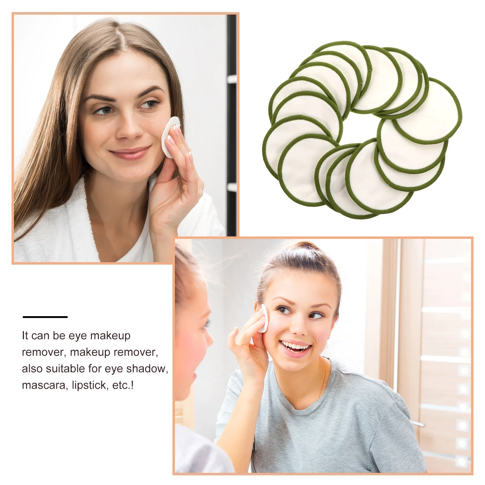 1 set make-up remover pads set bamboevezel herbruikbare gezichtsreinigingsbladerdeeg voor thuisreizen kamperen dames meisjes dames schoonheid