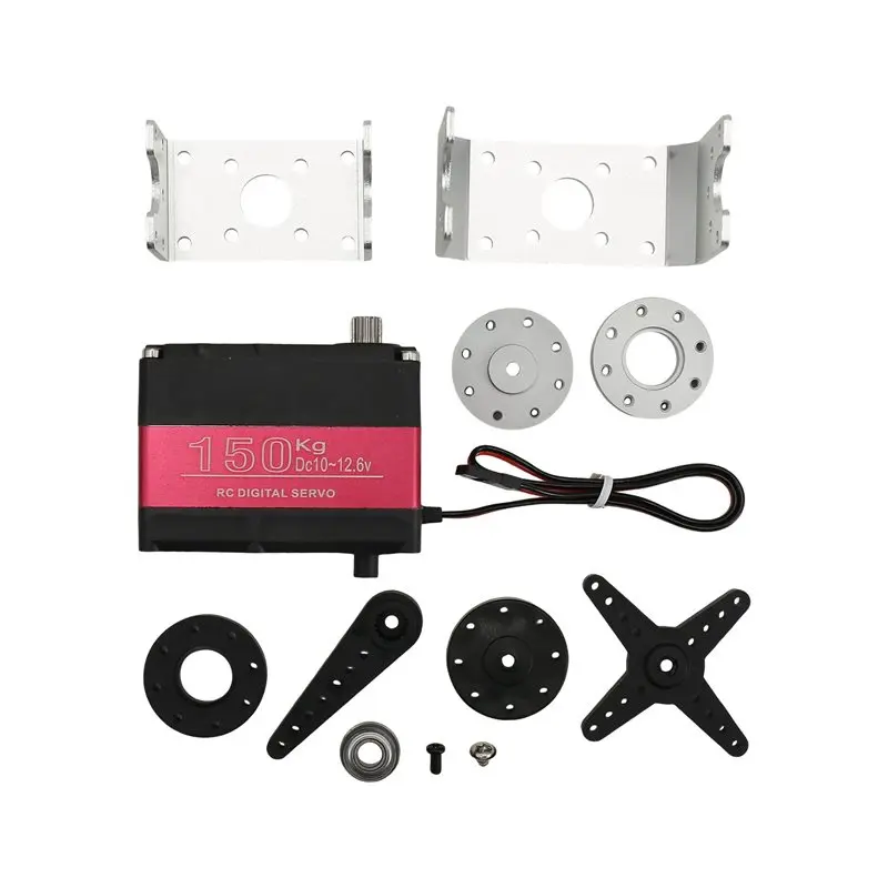A63T-5X 150KG 12V RDS51150 Double-Shaft Digital Metal Robotic Servo With U Mounting Bracket Waterproof 270 Degree