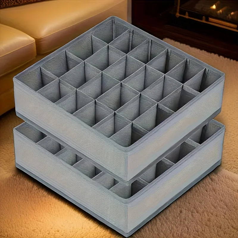 منظم أدراج قماش مكون من 24 حجرة للملابس الداخلية والجوارب والربطات - صندوق تخزين خزانة قابل للطي مع حامل للتوتر #1