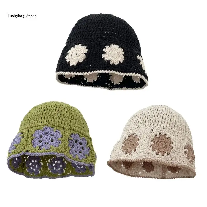 

InsStyle Y2K Knitting Beanie Hat for Teens Girl Women Bucket Hat Bonnet