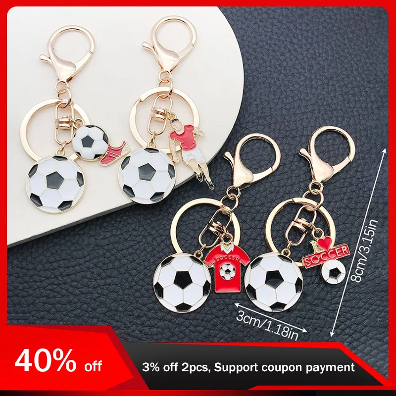 

8cm/3.15in Metal Football Match Accessories Peripherals Model Novelty Toy Sports Creativity Backpack Collectible Decoration Gift