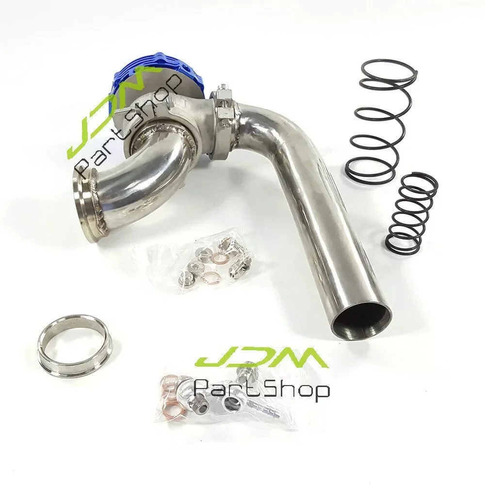 FOR Tial 44mm VBand Turbo External Wastegate 14PSI+90Deg Elbow inlet+outlet pipe