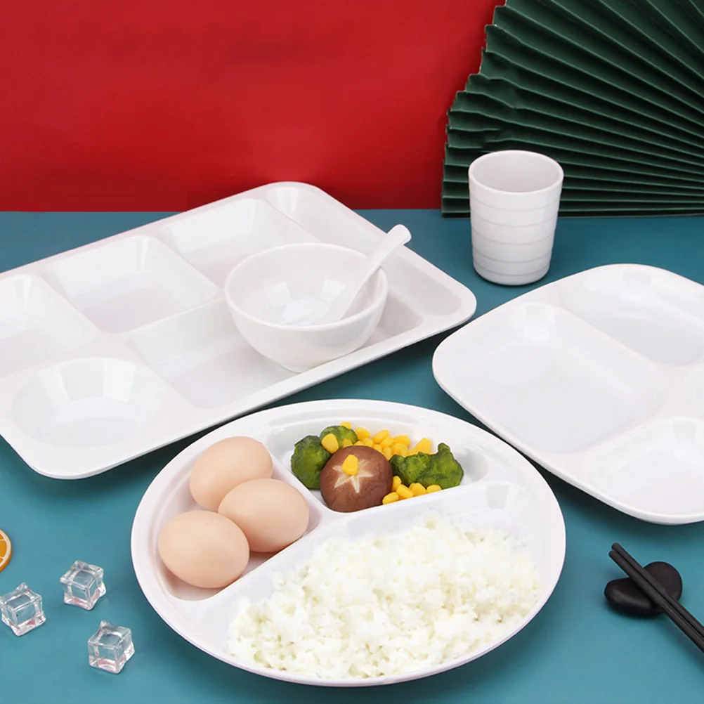 

Melamine Food Tray 3 Compartment Plate Snack Containers Kids Vegetable Appetizer Tray Fruit Plate Home Restaurant Buffet Party C