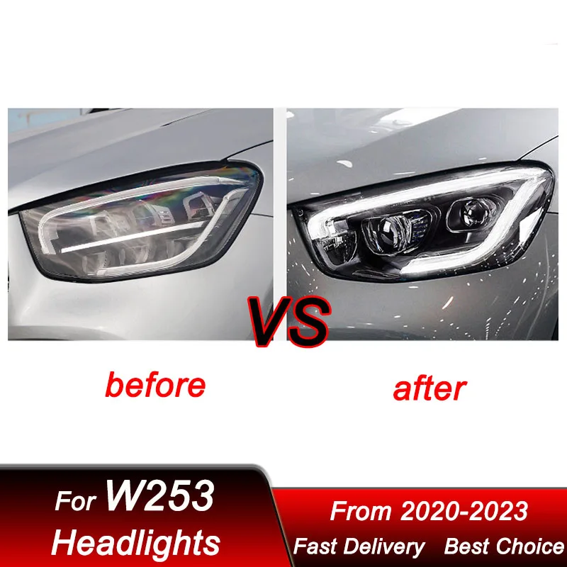 Car Headlights For Mercedes-Benz GLC W253 2020-2023 to high style LED Auto Headlamp Assembly Projector Lens Accessories Kit