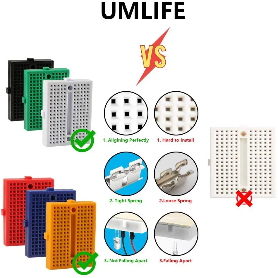 6PCS SYB-170 Mini Solderless Prototype Breadboard Universal 170 Tie-points for arduino Diy Kit for DIY Arduino Raspberry Pi Prot