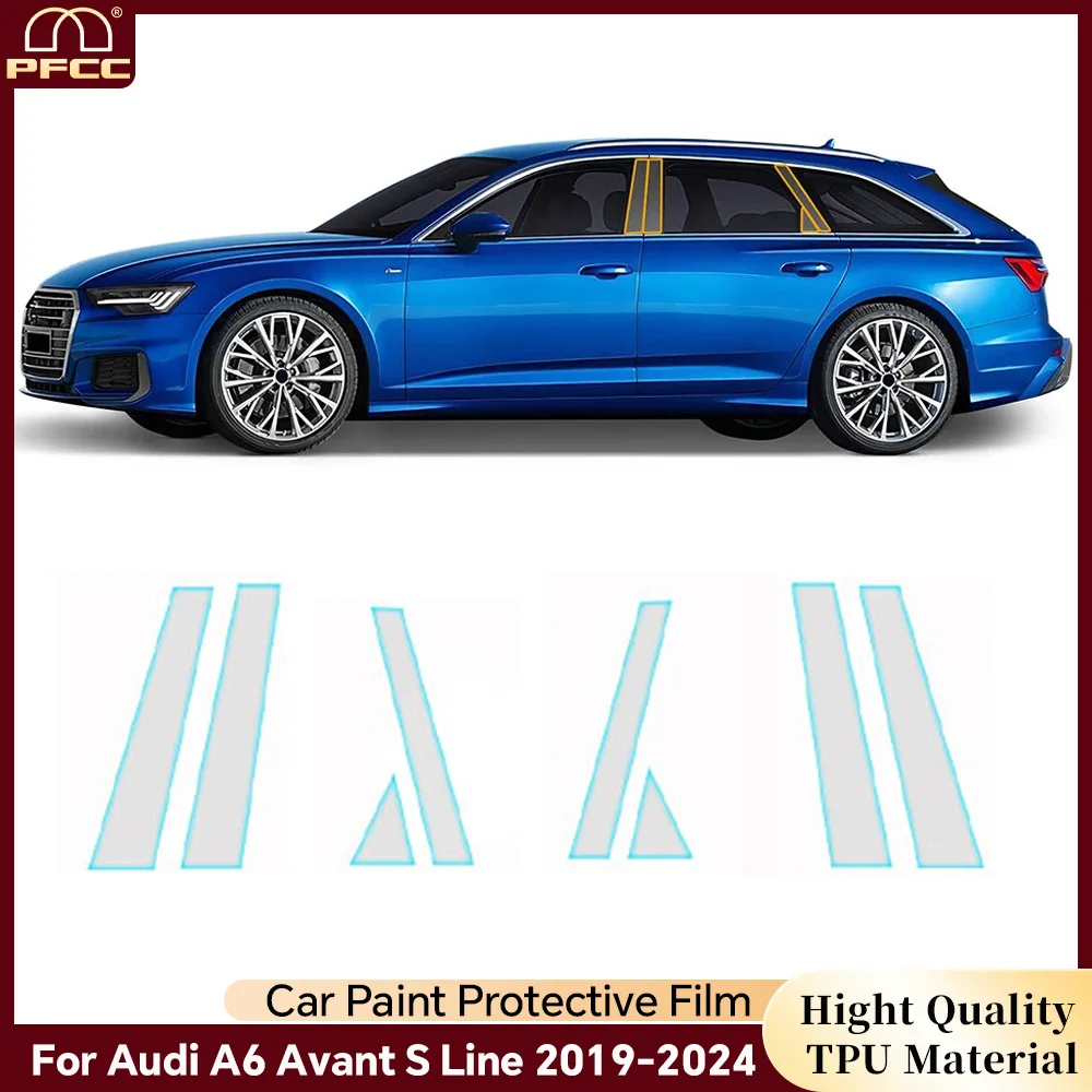 

For Audi A6 Avant S Line 2019-2024 Pre-cut Paint Protection Clear Film Headlight Rearview Mirror PPF TPU Sticker Anti-scratch