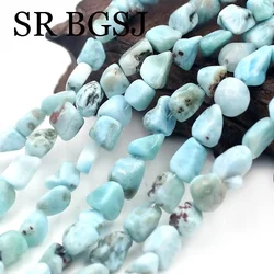 8x12mm Freeform Nugget Larimar Genuine Natural Stone Craft Beads Strand 15