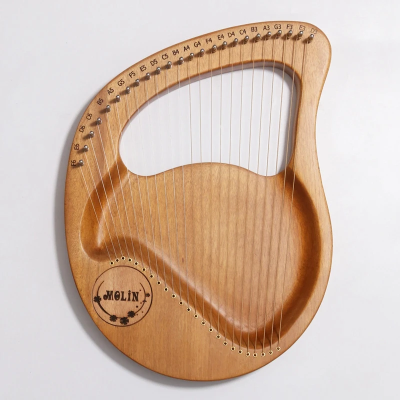 24 String Lyre Harp,Greek Violin,Handheld Harp Musical Instrument With Tuning Wrench,For Music Lovers Beginners,Etc