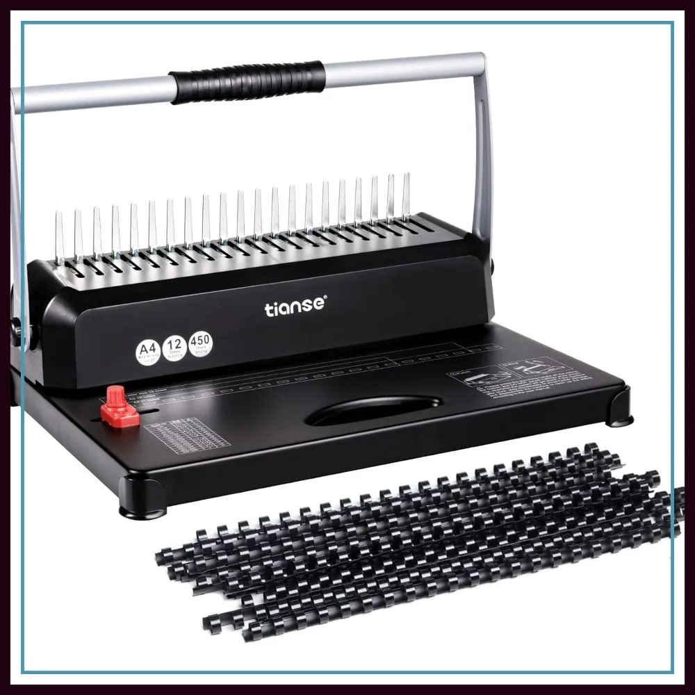 

21-Hole 450-Sheet Comb Binding Machine with 100 Spines, Letter/A4/A5