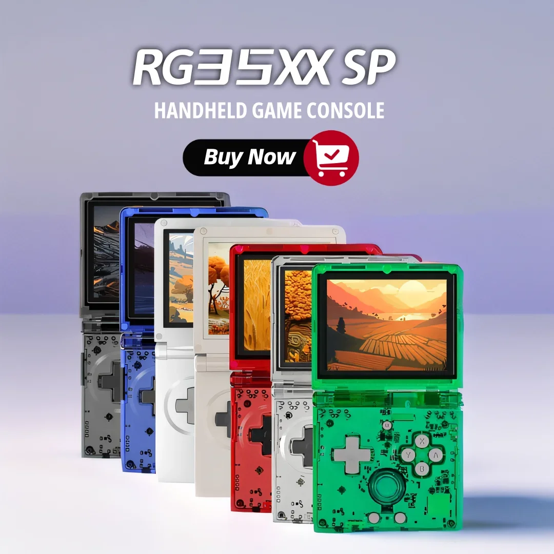 AMPOWN Anbernic RG35XXSP Folding Handheld Game Players 3.5\'\' IPS Linux OS Portable Video Game Console Portable Rerto Games