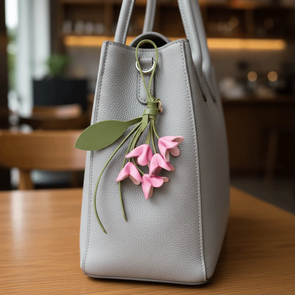 جميل شماعات زهرة بو الجلود قلادة اليدوية الكرتون الجلود المفاتيح الأزياء الإبداعية حقيبة قلادة اكسسوارات السيارات #1