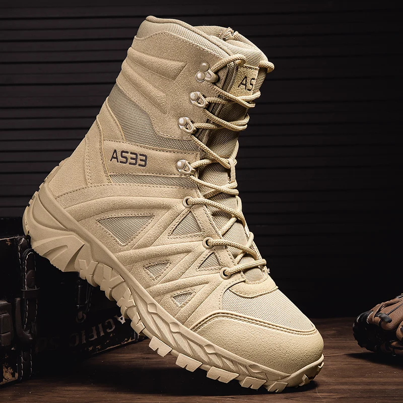 

Ultra-Light Combat Boots, Autumn and Winter Outdoor Non-Slip Hiking Shoes, Men's Cross-Country Desert Boots, Hiking Tactical Boo