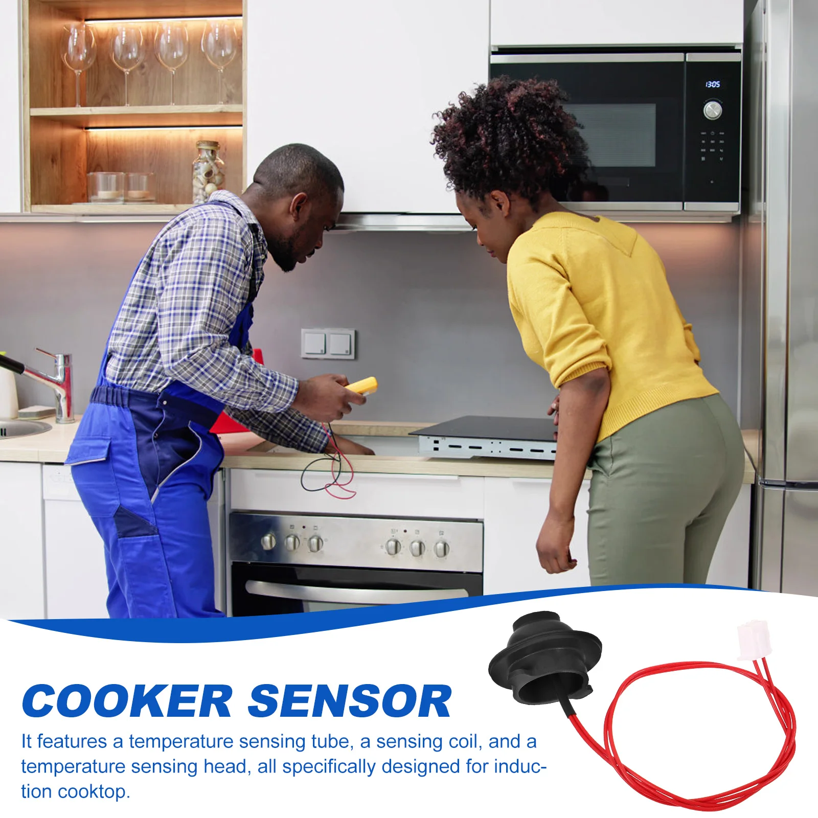 

Induction Cooker Accessories Temperature Sensor Coil Head Stove Surface Sensor Parts Electromagnetic Stove Sensing Tube Wire