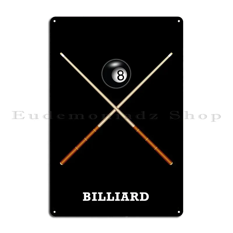 Billiard Metal Plaque Cave Classic Printing Designing Rusty Tin Sign Poster