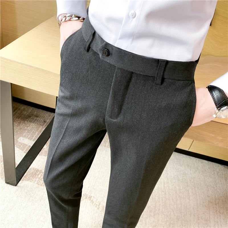 Groom White Suit Pants Men Formal Wear Dress Trousers Slim Fit Trousers Men Business Pants Men High Quality Dress Suits Pants 36