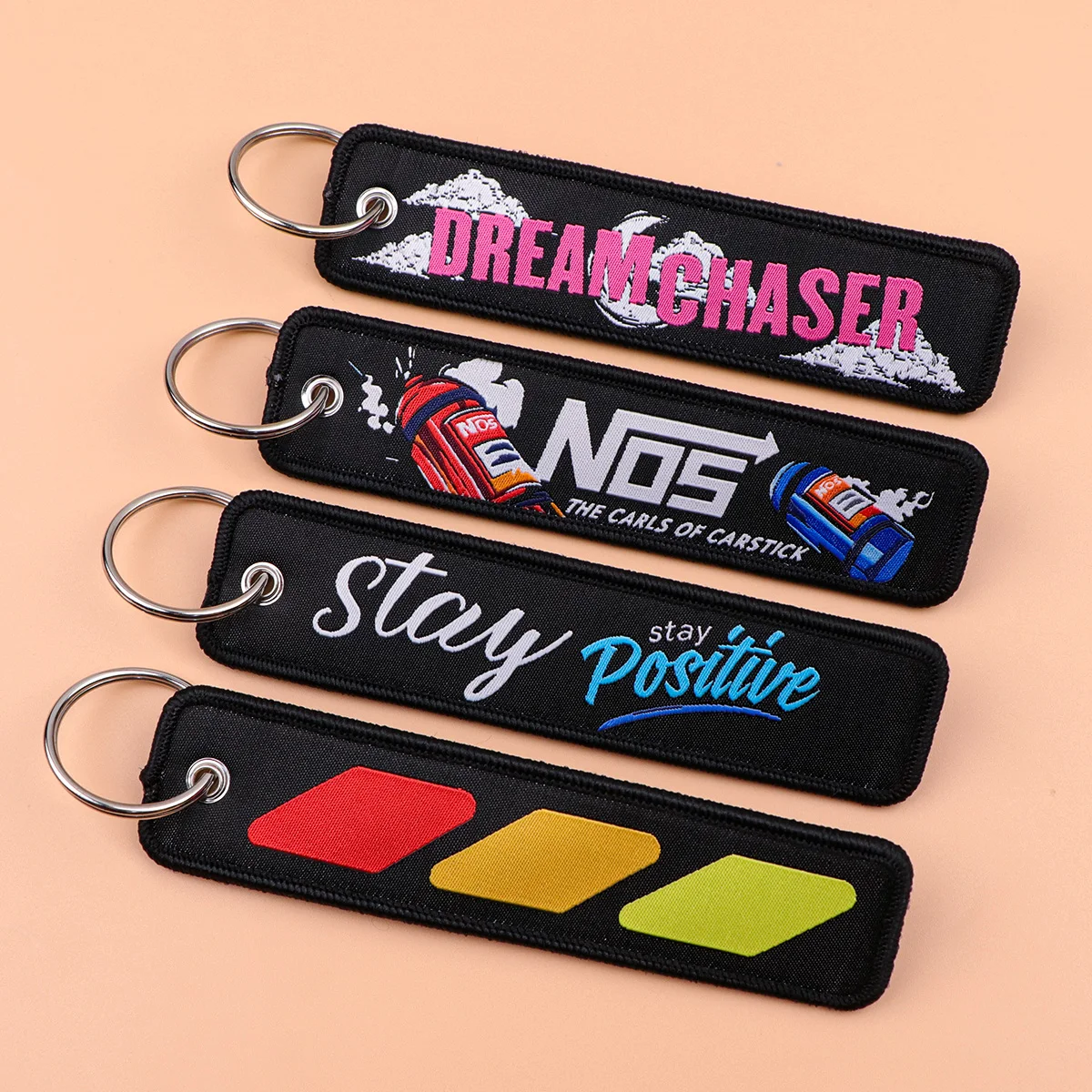 Quotes Embroidery Key Fobs Witch Key Tags Keychains for Women Men Car Keyring Cosplay Accessories Backpack Chaveiro Gift