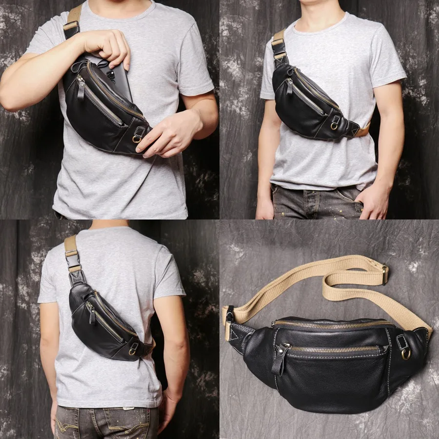

【Новый стиль】 Новая мужская сумка из натуральной кожи, многофункциональная мужская нагрудная сумка, женская поясная сумка из воловьей кожи, мягкая кожаная сумка.