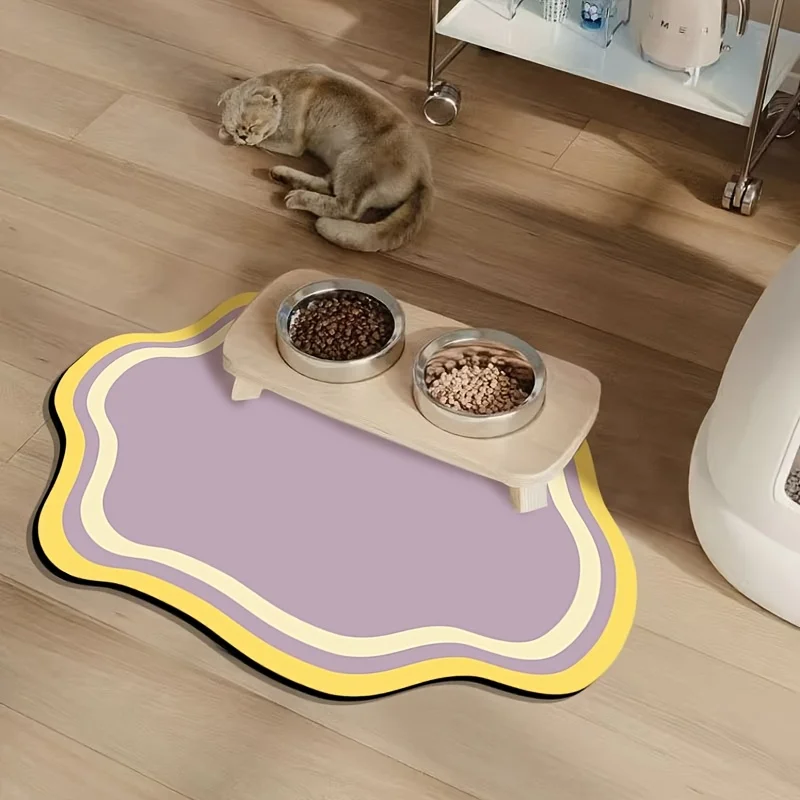 30x40CM Quick-Dry Non-Slip Pet Feeding Mat Absorbent Cat Feeding Placemat Dog Water Bowl Mat Pet Supplies