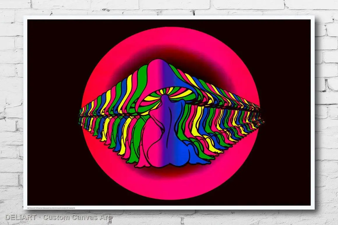 

MUSHROOM GIRL - BLACKLIGHT Canvas Poster PSYCHEDELIC SEXY Custom Size Available Room Decoration Home Decor Wall Art