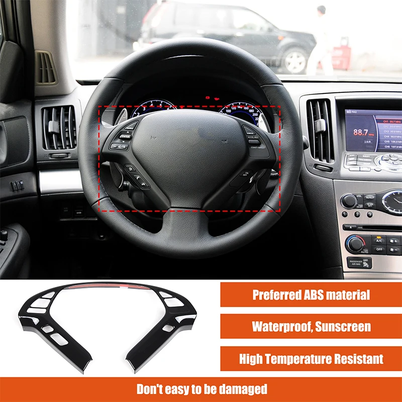 ABS Per Infiniti G37 G25 Q40 EX35 10-13 Volante Dell'automobile Pannello Decorazione Della Copertura Trim Adesivo Interni Accessori Auto