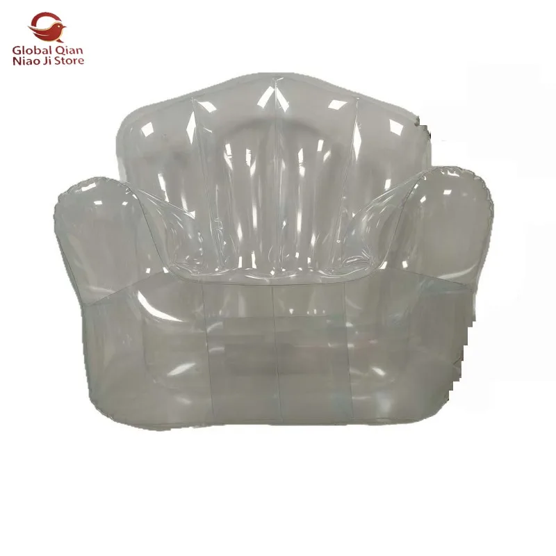 Transparent PVC Lazy Sofa Inflatable Foldable Outdoor Camping Chair for Living Room Creative Space Utilization