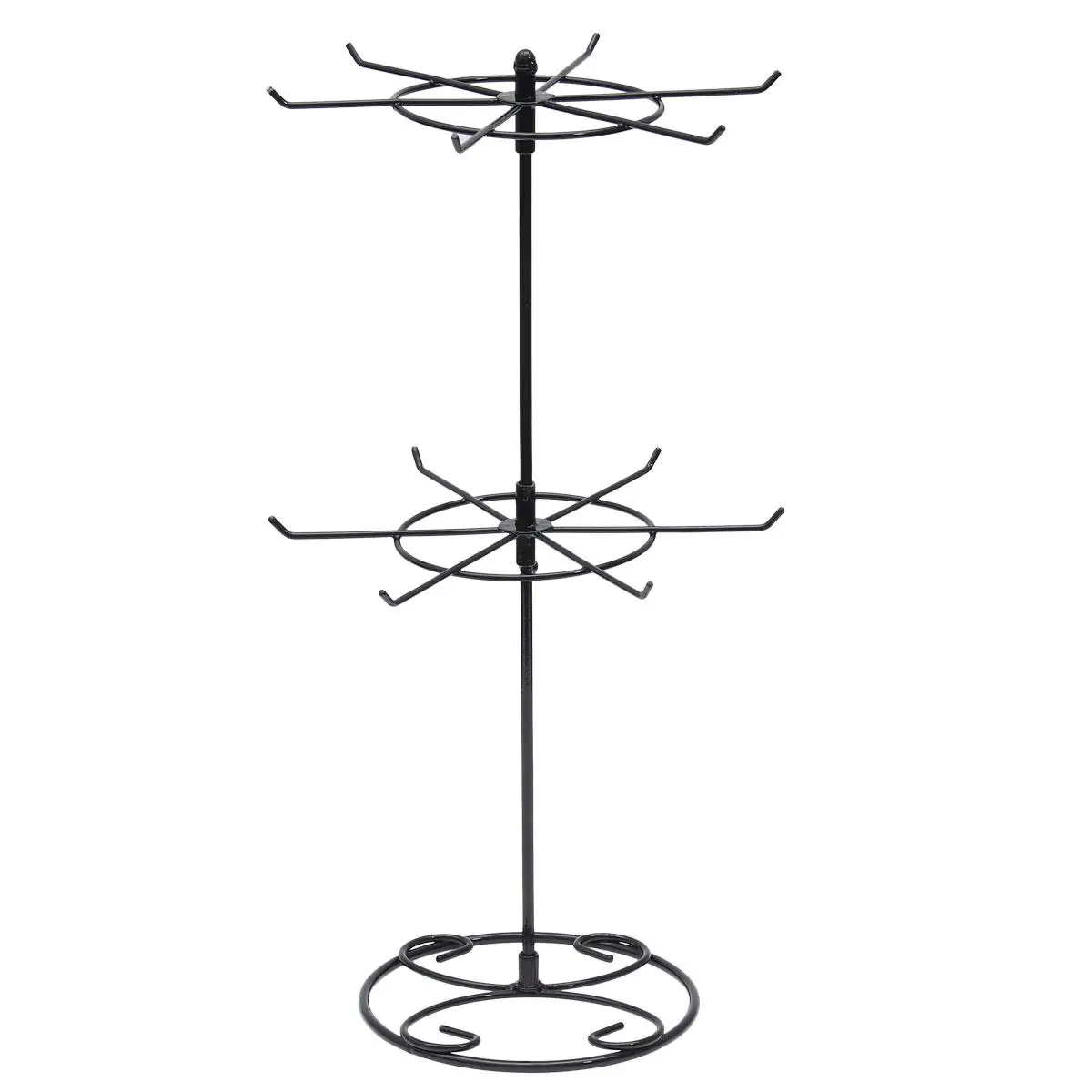 Jewelry Display Stand for Necklaces Bracelets Rings 6 Hooks One Tier 8 Hooks Another Durable Metal Earrings Rack
