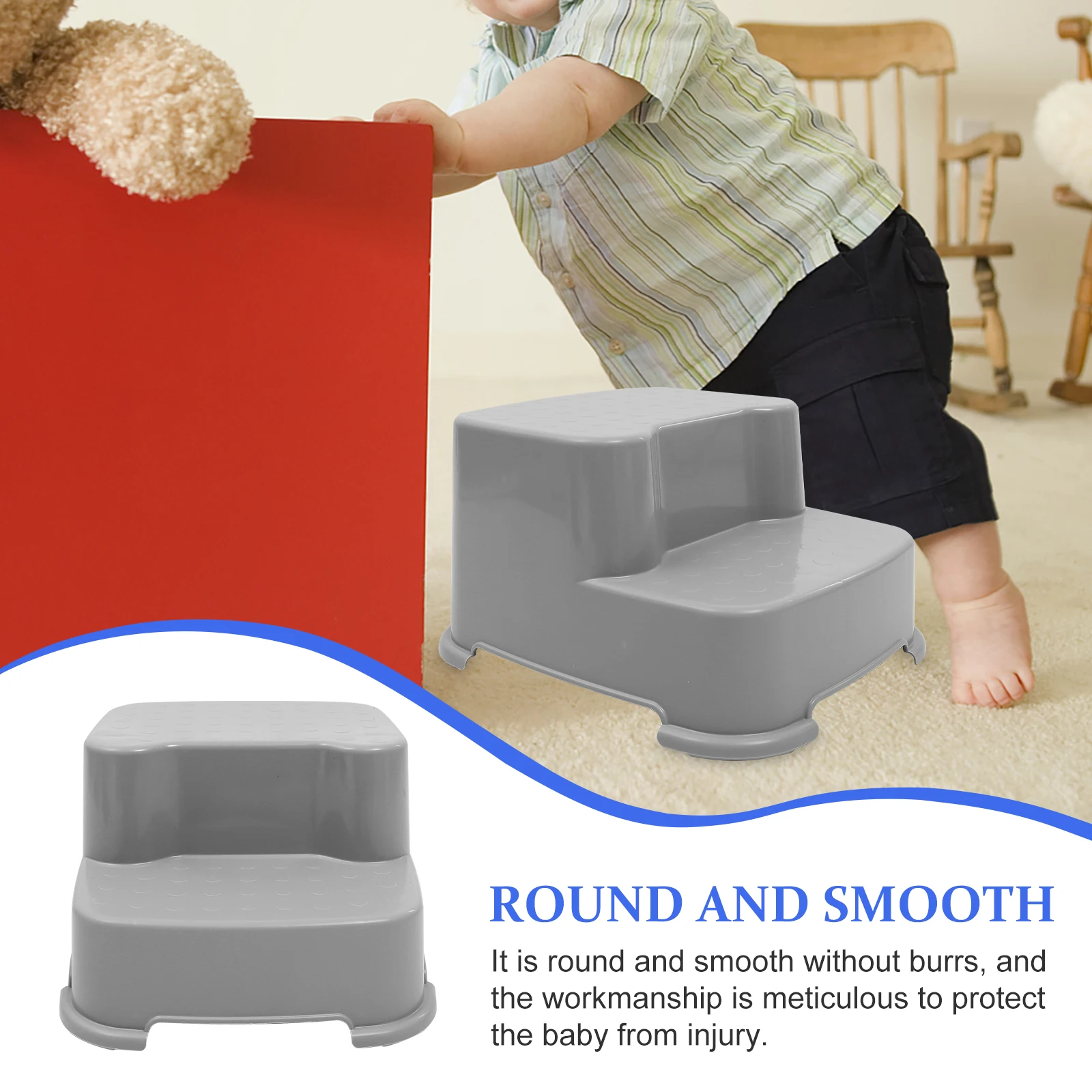 

Toddler Training Stool Footstool Random Color Non slip Silicone Pads Thickened PP Material Durable Safety Stool Kids
