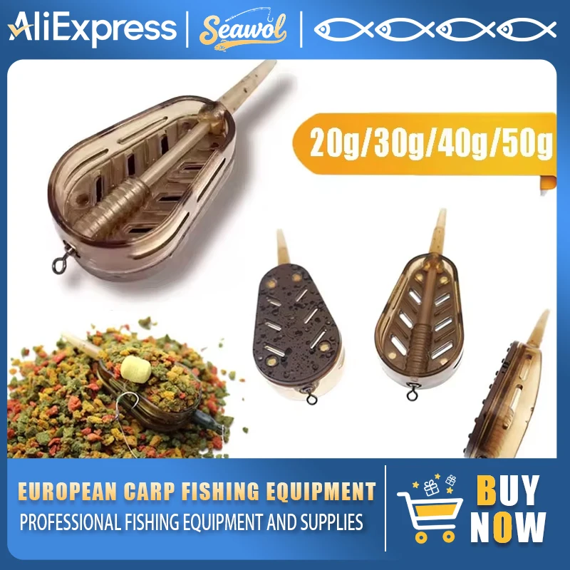 3-Piece Quick Release Carp Feeder Set, 20g 30g 40g 50g Bait Cages, Long Distance Fishing Sinker Weights for Carp Fishing