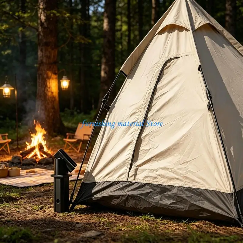 Y5GD Outdoor Shelter Support Hardware, Black Tent Reinforcement Part with Angled Arm for Campsite Positioning and Tent Gear