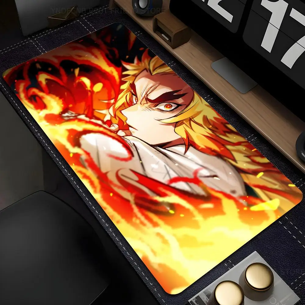 Anime Mousepad Computer Gaming Accessories MousePads Desk Mats Anti-slip D-Demon Slayer Rengoku Kyoujurou Laptop Soft Mice Pad