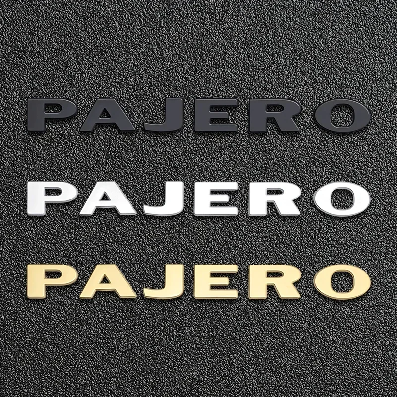 1PCS Metal logo Letter For Pajero Mitsubishi 3D Emblem Car Rear Trunk Decals Front Hood Lettering Badge Auto Accessories Styling