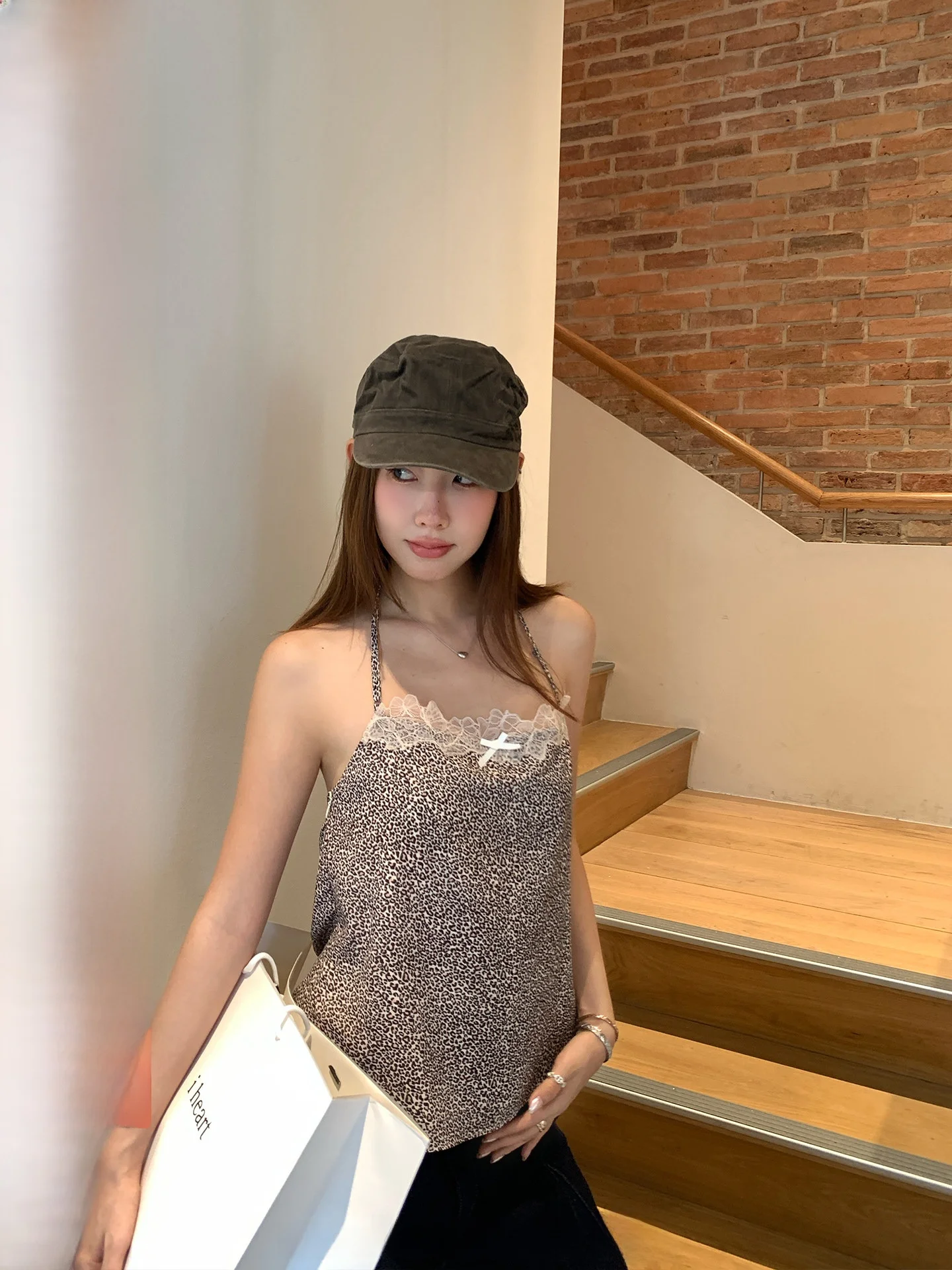 

Женская облегающая майка Ranwear с леопардовым принтом и кружевом, из полиэстера, для повседневной носки