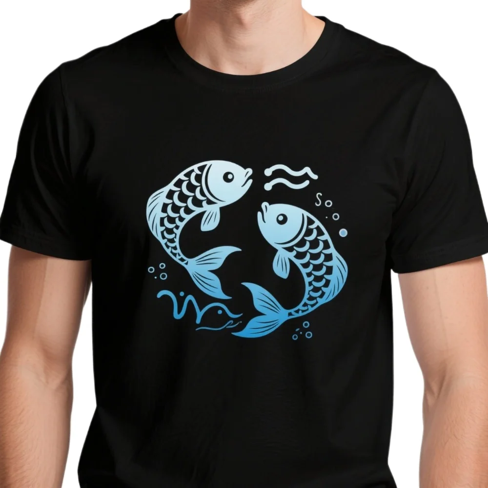 

Fashion Pisces Zodiac Sign Water Element Birthday Gift T Shirt. 100% Cotton Short Sleeve O-Neck Casual T-shirts New Size S-3XL