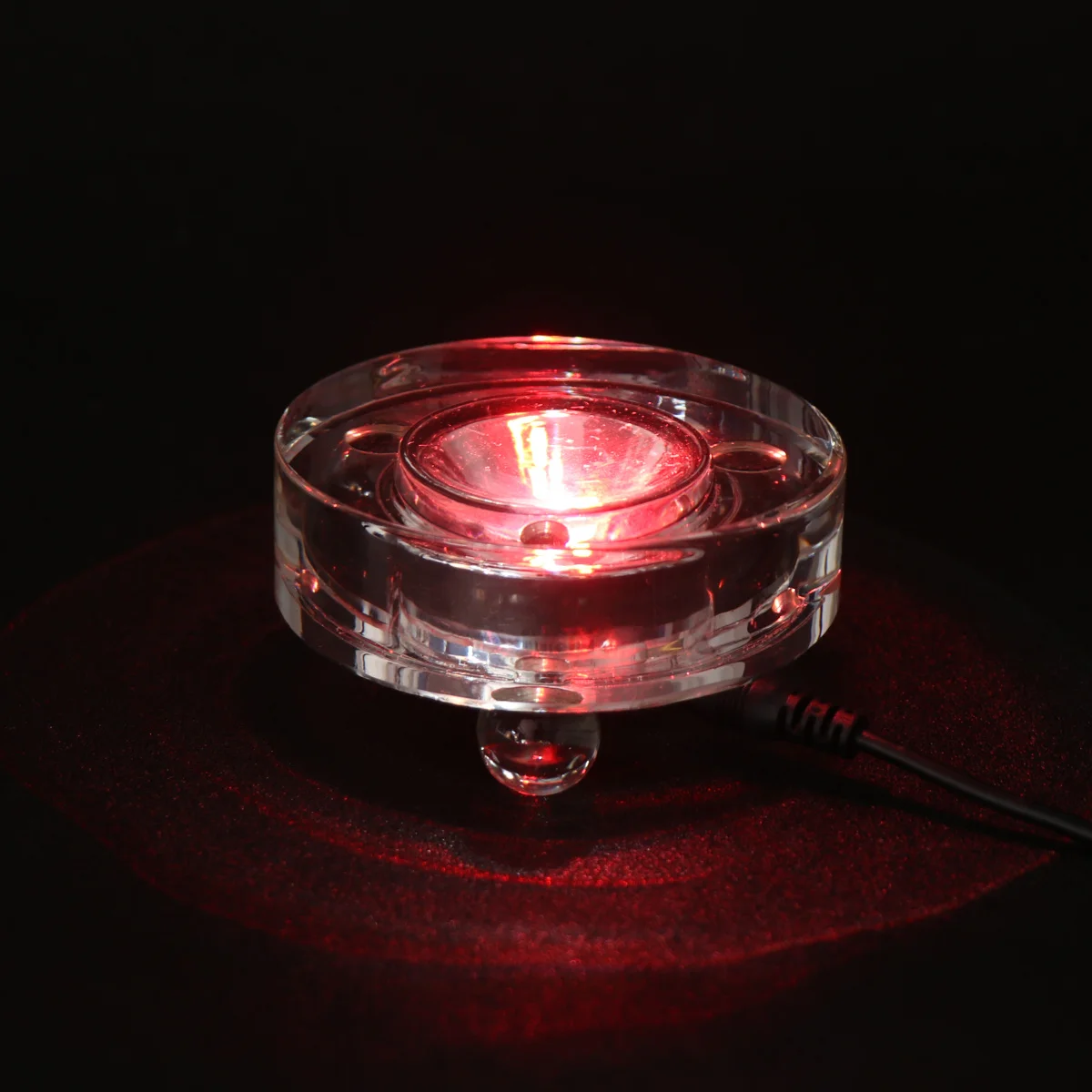 

USB Powered LED Display Stand Base Light Up Holder for Crystals Glass Art Round Design Colorful Light Home Decor Accessory