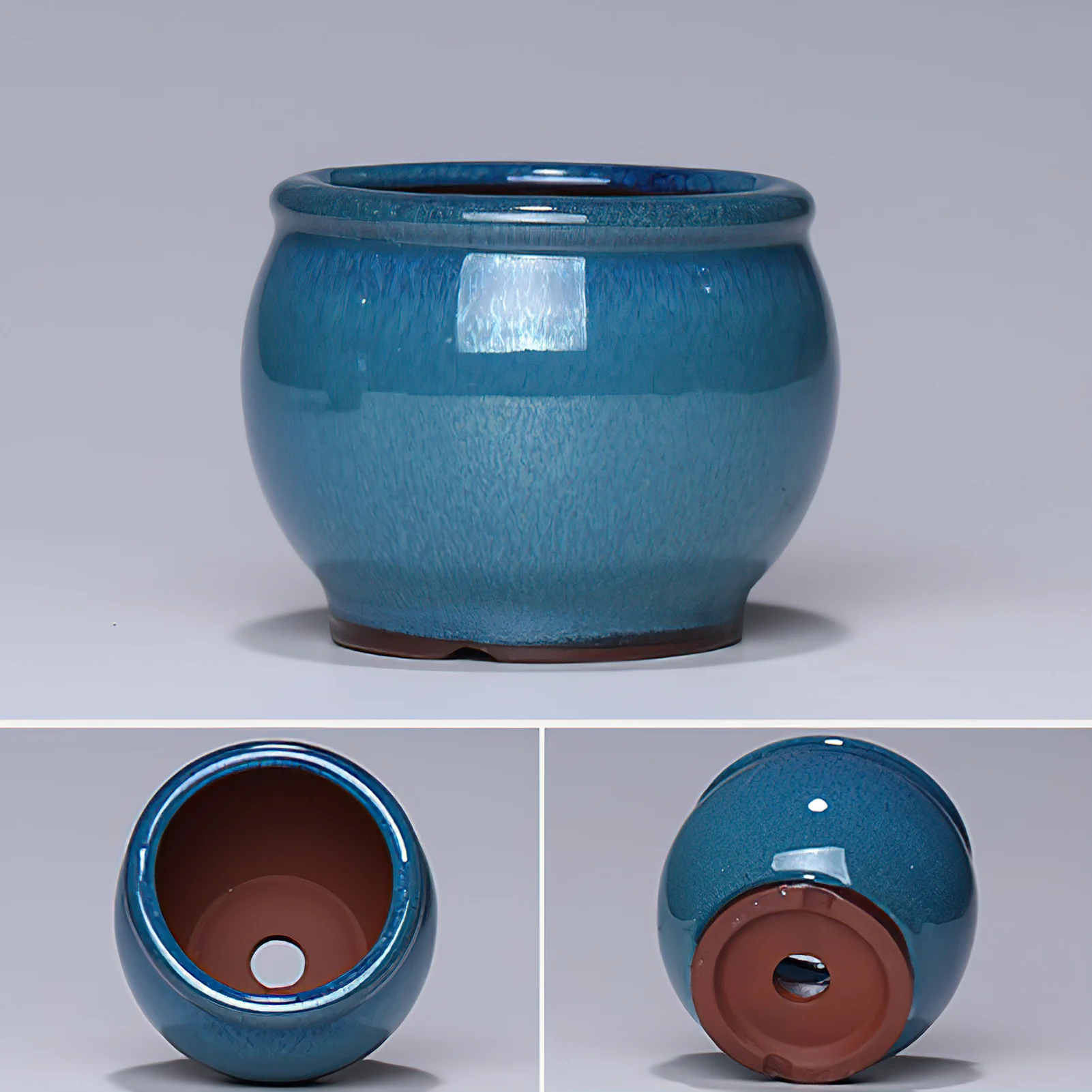 

Retro Ceramic Flower Pots with Drain Hole Drain Holes to Remove Excess Water Design for Balcony Living Room Bedroom