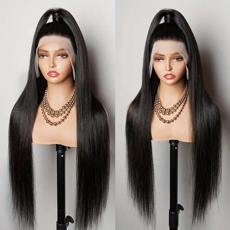 13x6 Hd Transparent Straight Lace Frontal Human Hair Wigs Brazilian Remy 13x4 Lace Front Wig 220% Bone Straight 5x5 Closure Wig