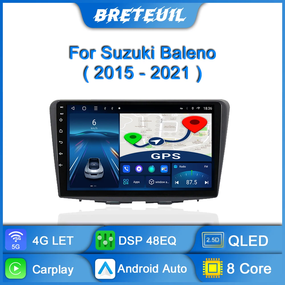 

Автомагнитола для Suzuki Baleno 2015 2016 2017 2018 2019 2020 2021 Android мультимедийный плеер GPS навигация Carplay QLED сенсорный экран авто стерео DSP WIFI