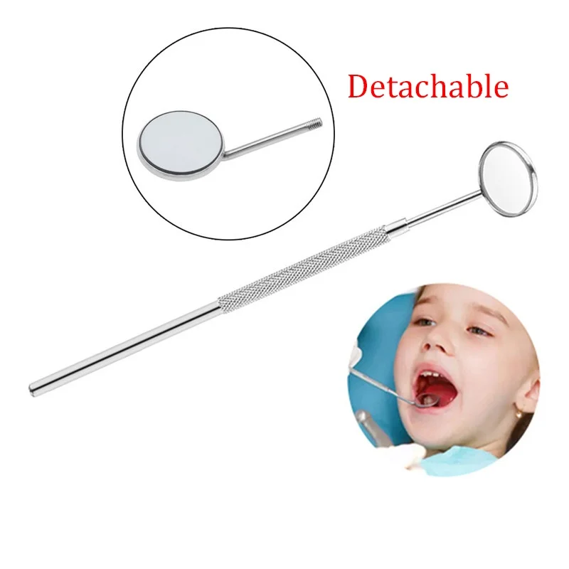 Espelho + Alça Dental De Aço Inoxidável Kit Higiene Dentária De Boca Ferramentas Dentárias