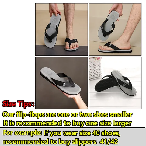 Herr Casual Flip Flops Mode Strandskor Herr Sommar Halkfria Platta Slides Herrtofflor Inomhusskor Herr Herrtofflor 8 best sales glada floppar - №7